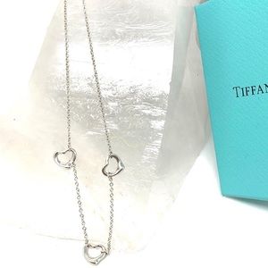 - Authentic Tiffany & CO. Three Open   Hearts Necklaces
